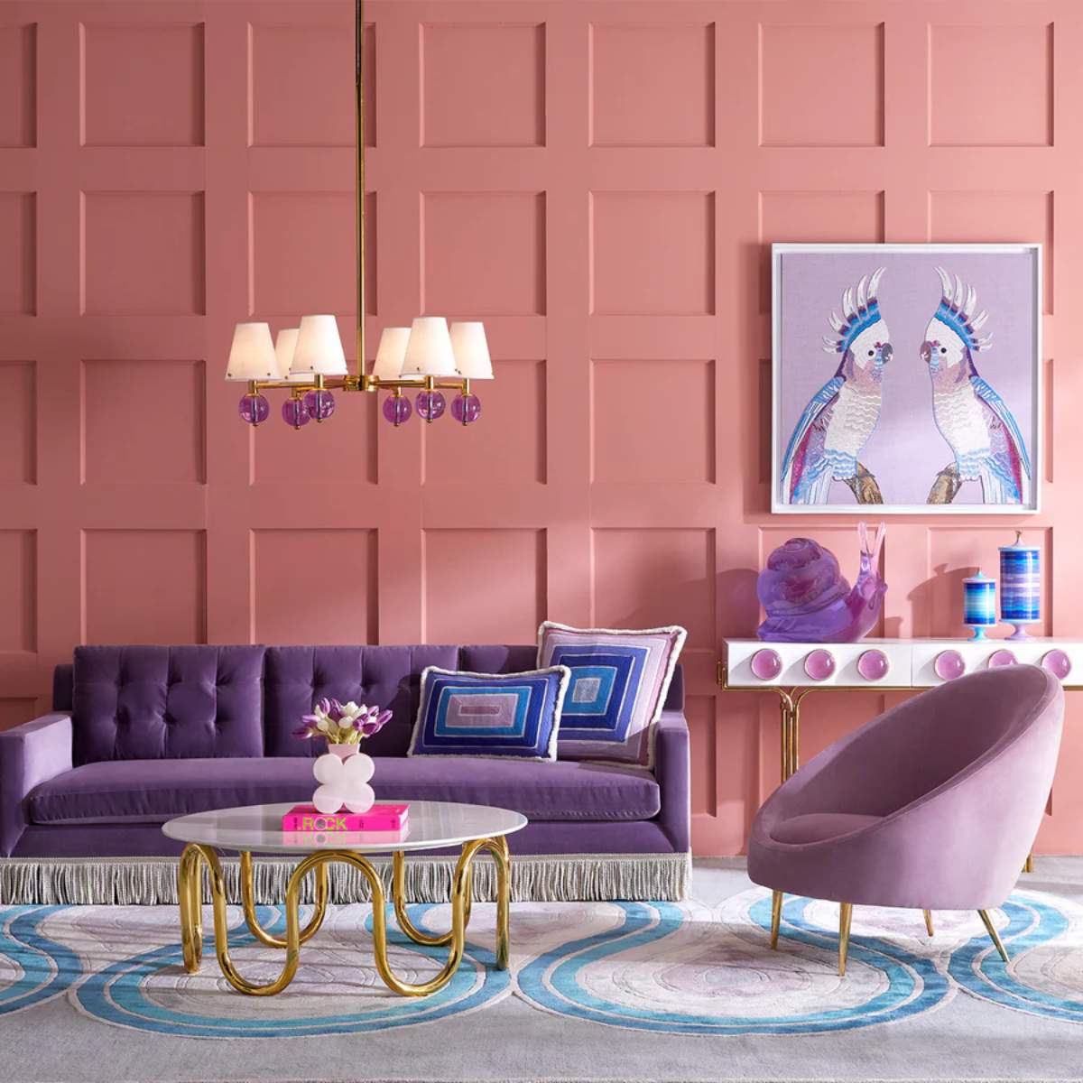 Jonathan Adler Wright Sofa with Bullion Fringe