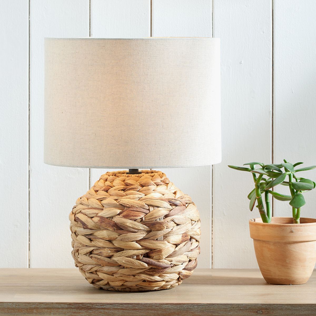 Pacific Lifestyle Zadi Natural Plaited Water Hyacinth Table Lamp