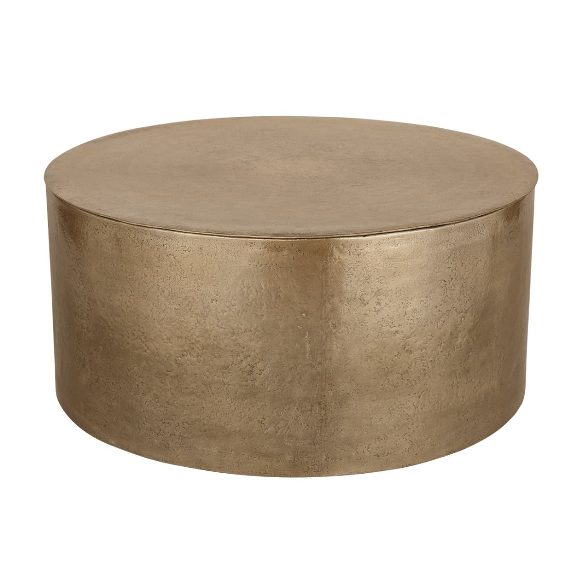 Libra Interiors Zander Metal Drum Coffee Table With Storage 90cm