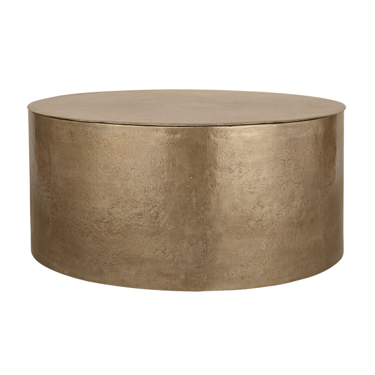 Libra Interiors Zander Metal Drum Coffee Table With Storage 90cm