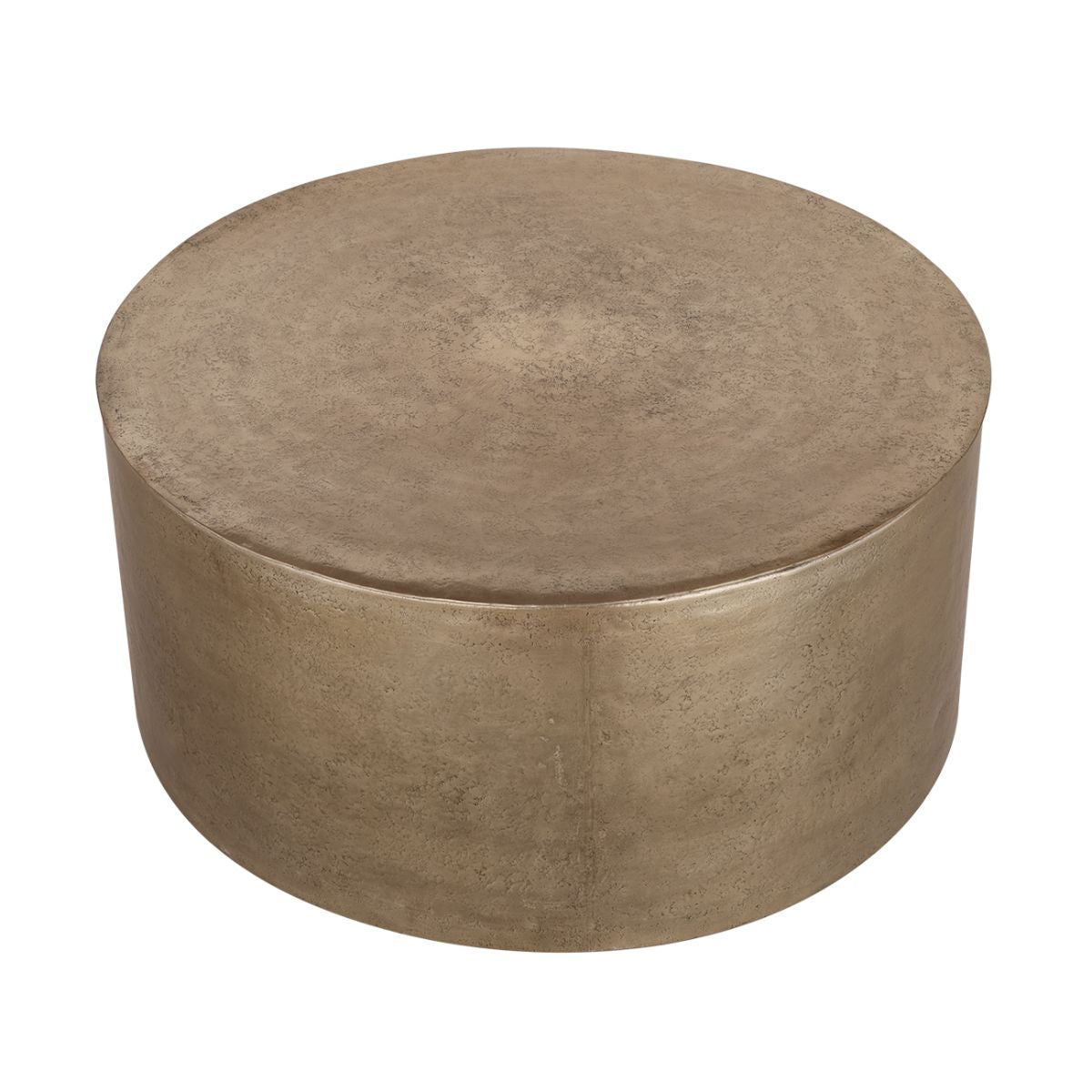 Libra Interiors Zander Metal Drum Coffee Table With Storage 90cm