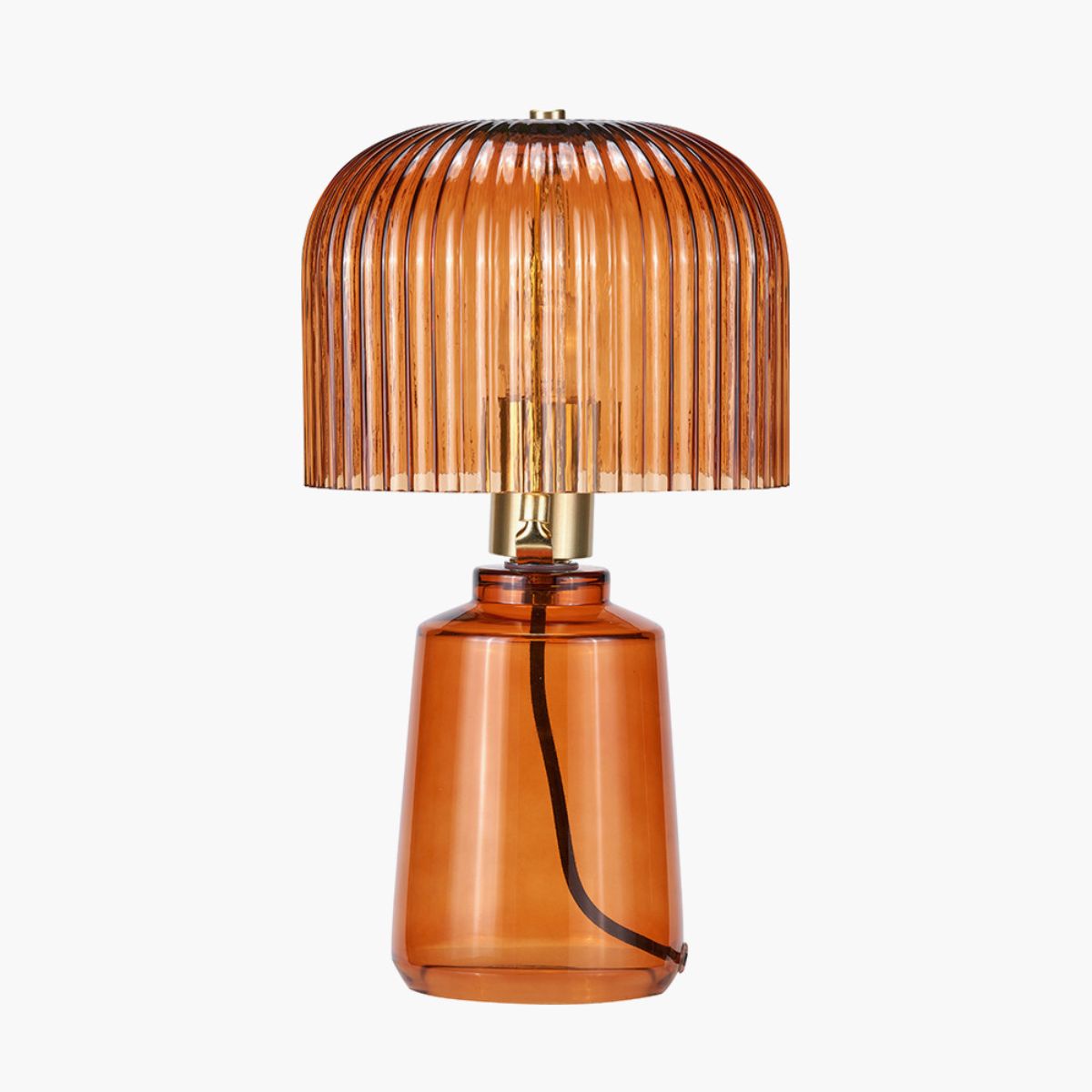 Pacific Lifestyle Zandra Orange Ribbed Glass Table Lamp