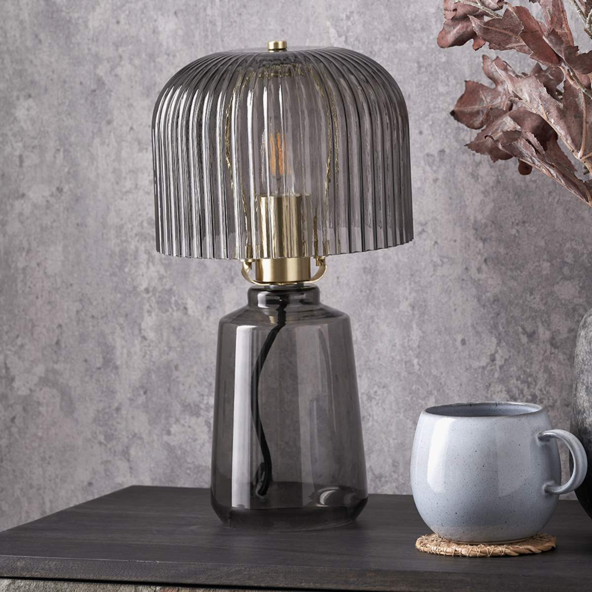 Pacific Lifestyle Zandra Ribbed Glass Table Lamp