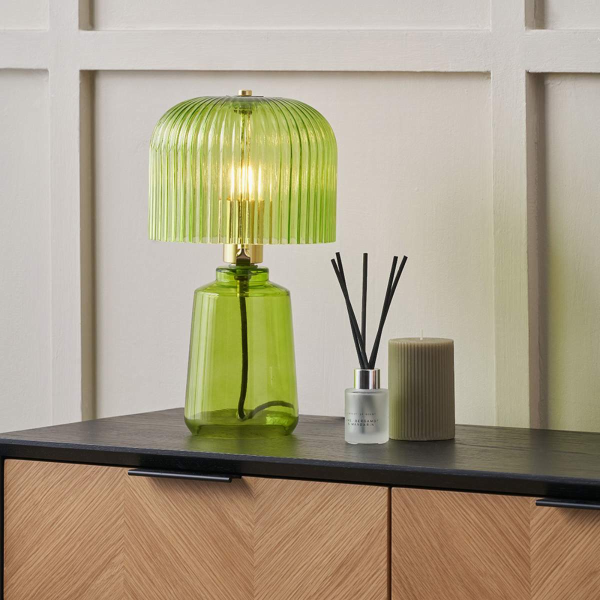 Pacific Lifestyle Zandra Ribbed Glass Table Lamp