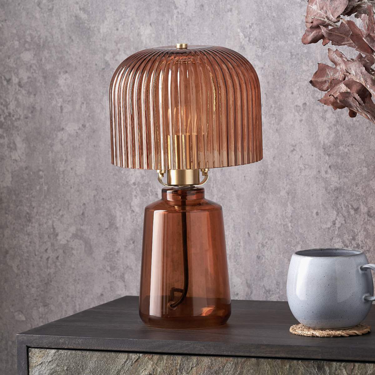 Pacific Lifestyle Zandra Ribbed Glass Table Lamp