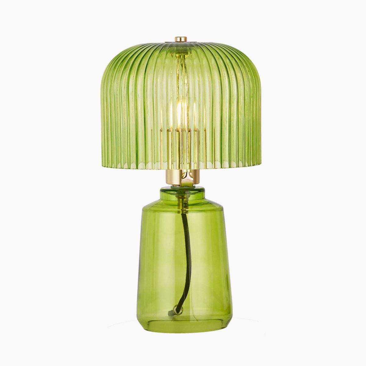 Pacific Lifestyle Zandra Spring Green Ribbed Glass Table Lamp