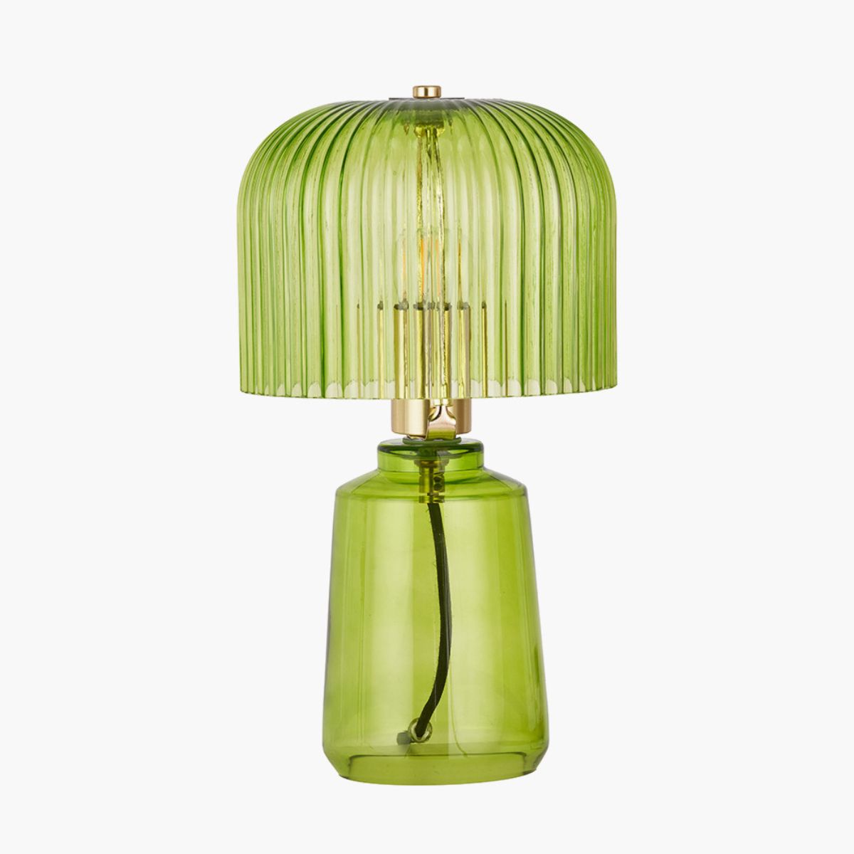 Pacific Lifestyle Zandra Spring Green Ribbed Glass Table Lamp