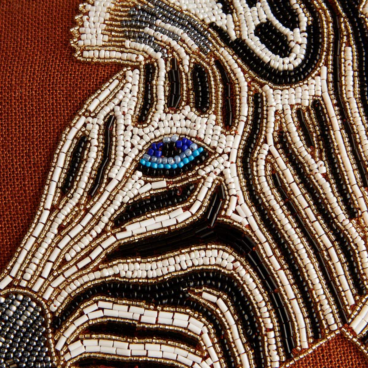 Jonathan Adler Zebra Beaded Cushion