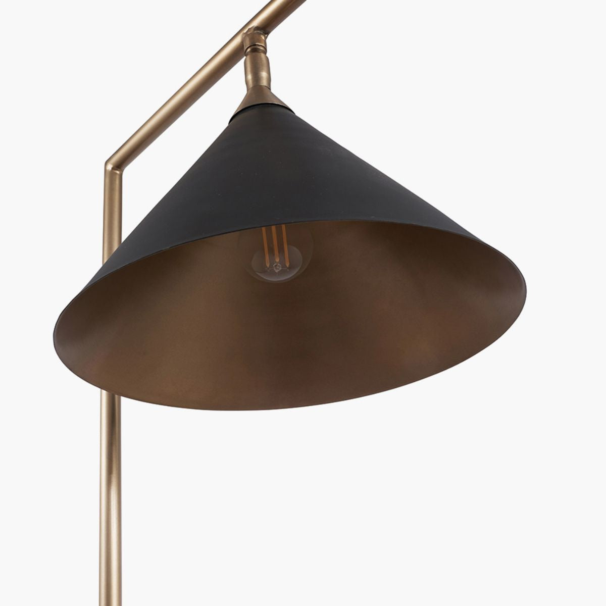 Pacific LifestyleZeta Matt Black and Antique Brass Floor Lamp