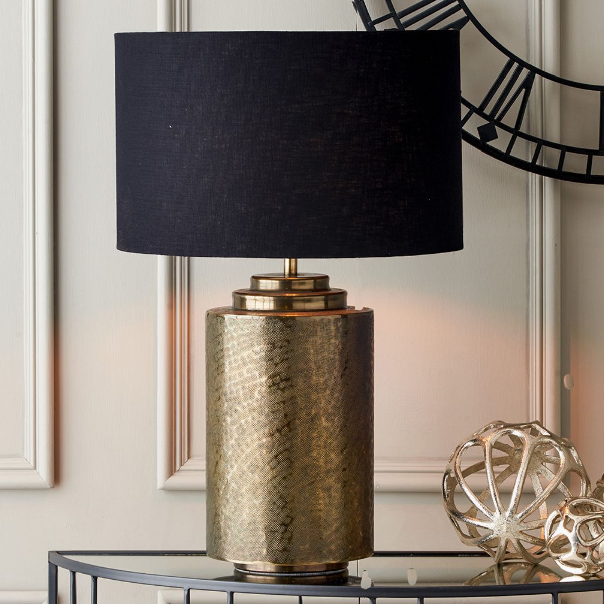 Pacific Lifestyle Zuri Large Antique Brass Metal Pot Table Lamp Base