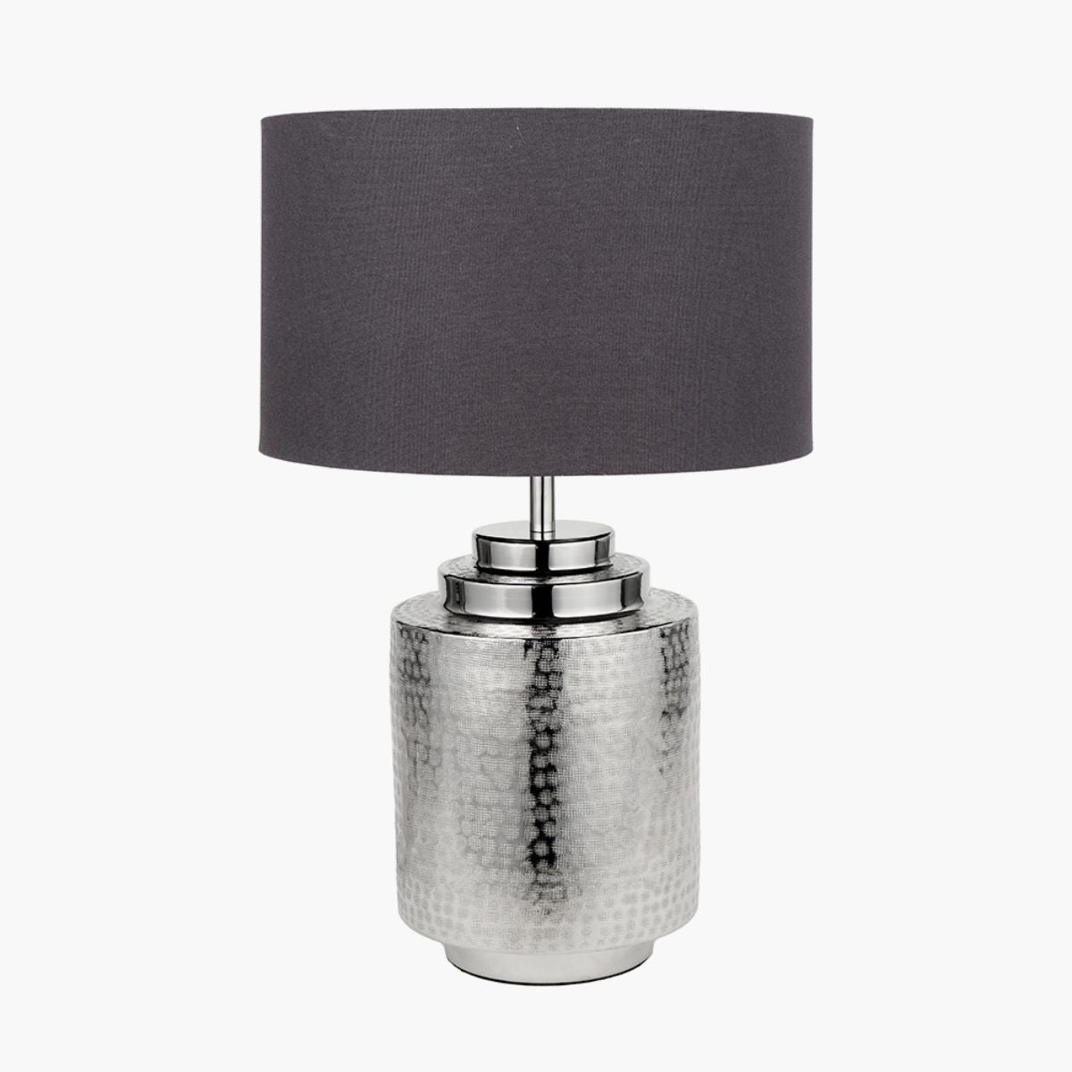 Pacific Lifestyle Zuri Shiny Silver Metal Pot Table Lamp Base