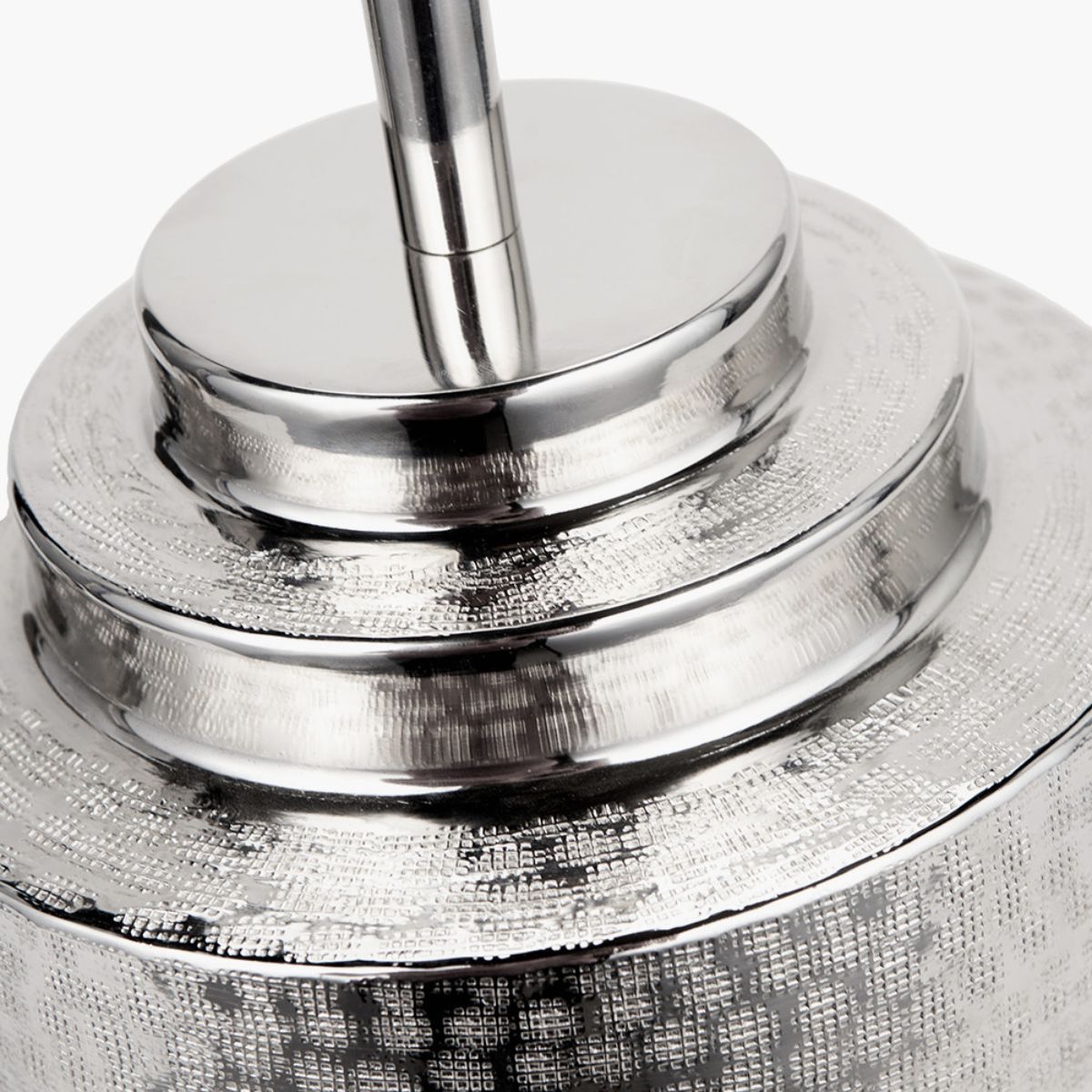 Pacific Lifestyle Zuri Shiny Silver Metal Pot Table Lamp Base