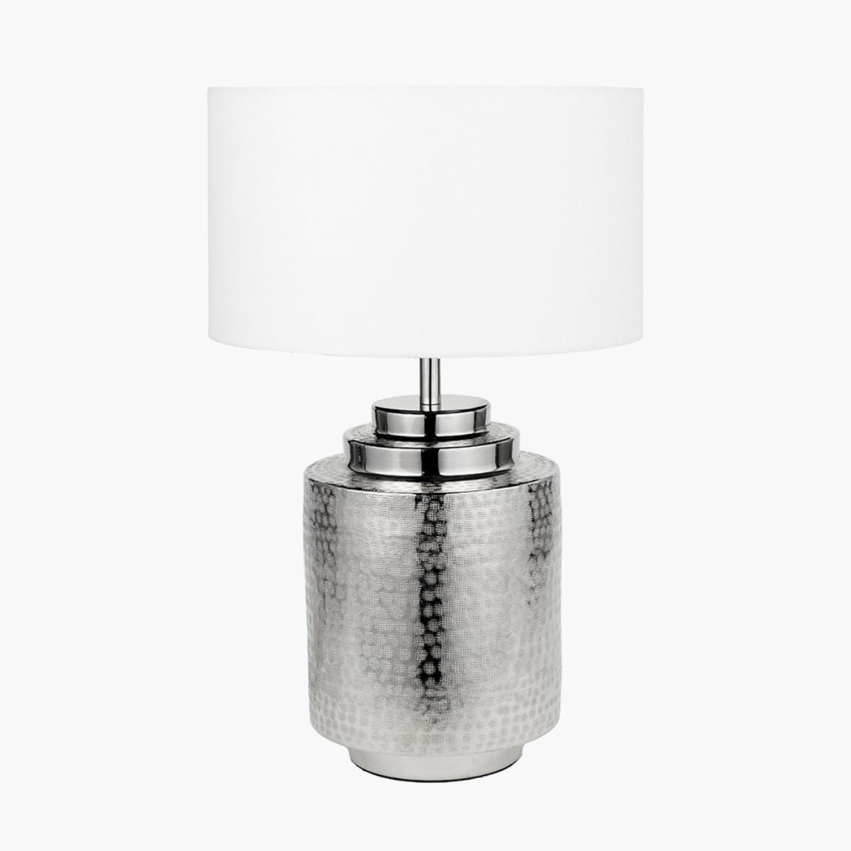 Pacific Lifestyle Zuri Shiny Silver Metal Pot Table Lamp Base