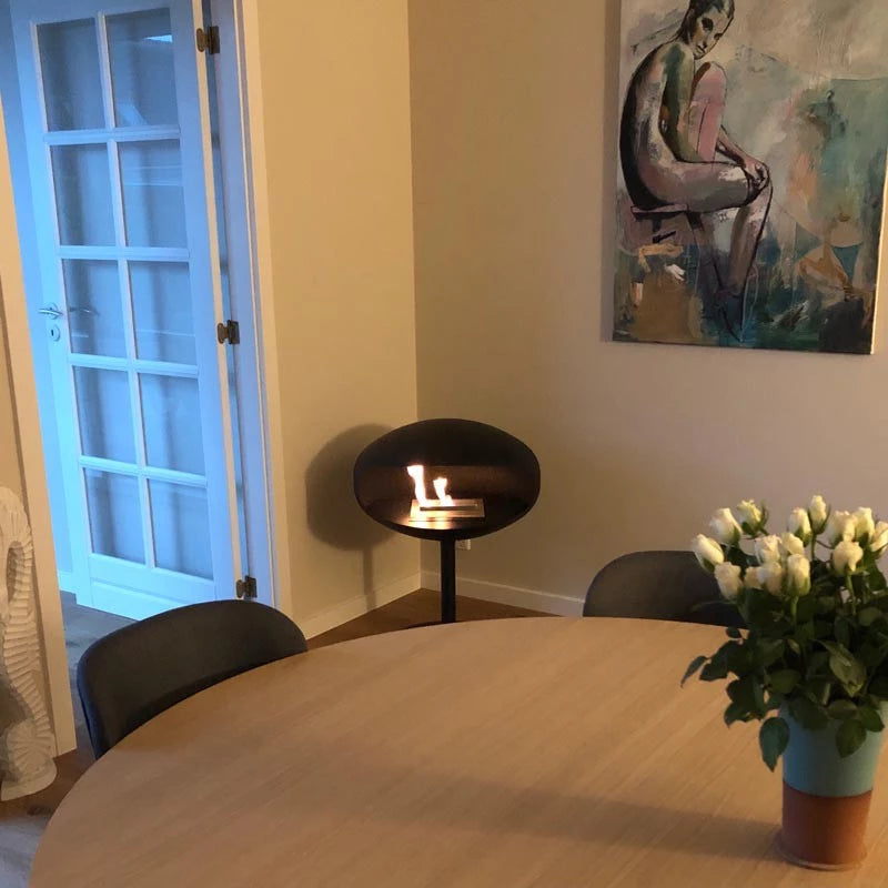 Cocoon Fires Pedestal - Black with a Black Base