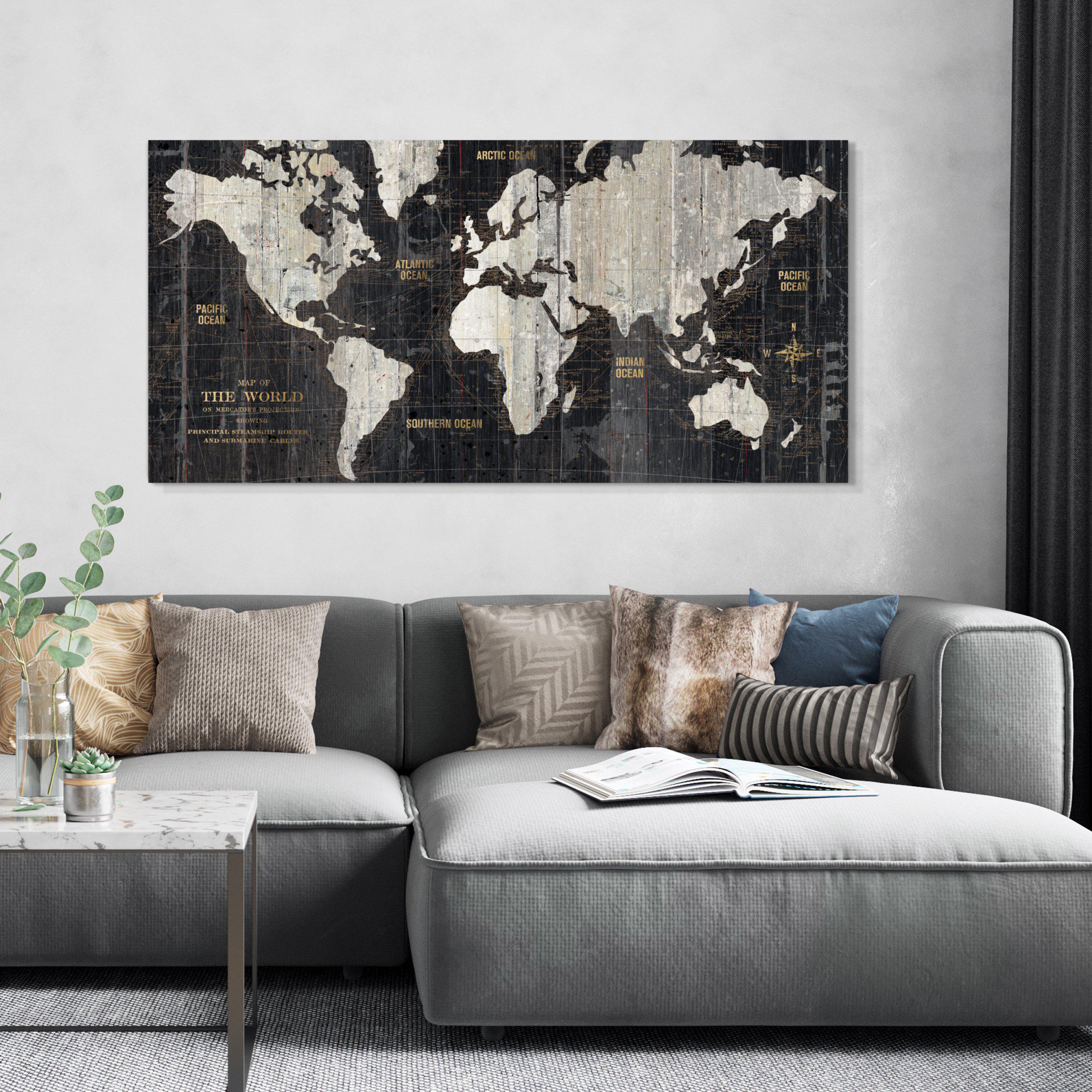 Art Marketing World Traveller Map Framed Canvas-AMG00267-5015807052492-Beaumonde