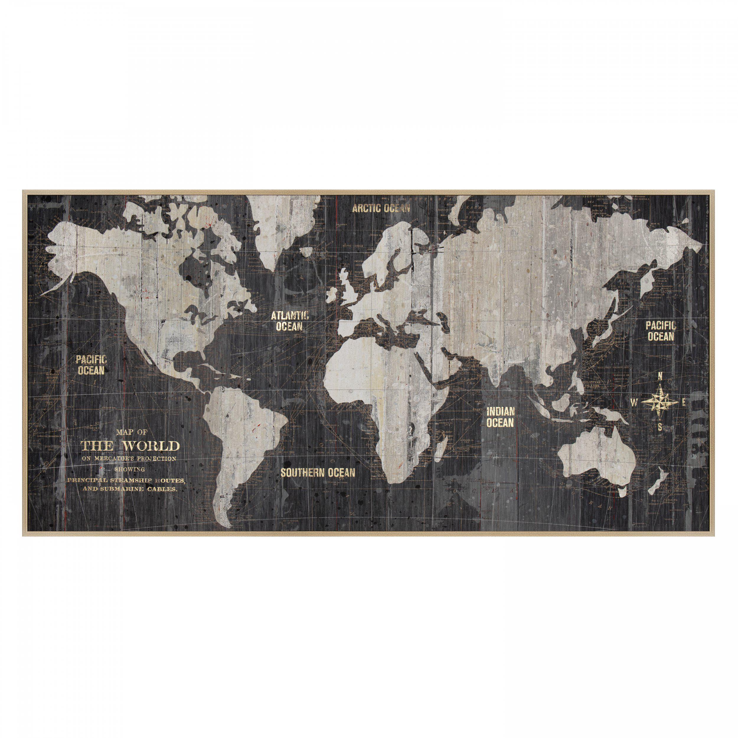 Art Marketing World Traveller Map Framed Canvas-AMG00267-5015807052492-Beaumonde