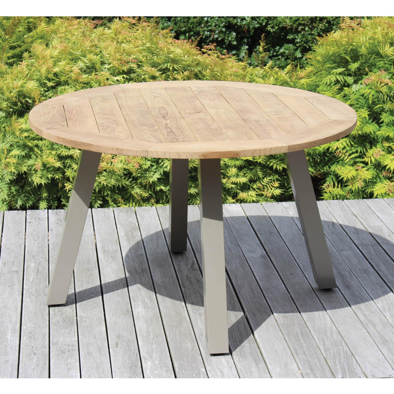 PR Home Atlantic 120cm Round Outdoor Dining Table – Kubu / Teak