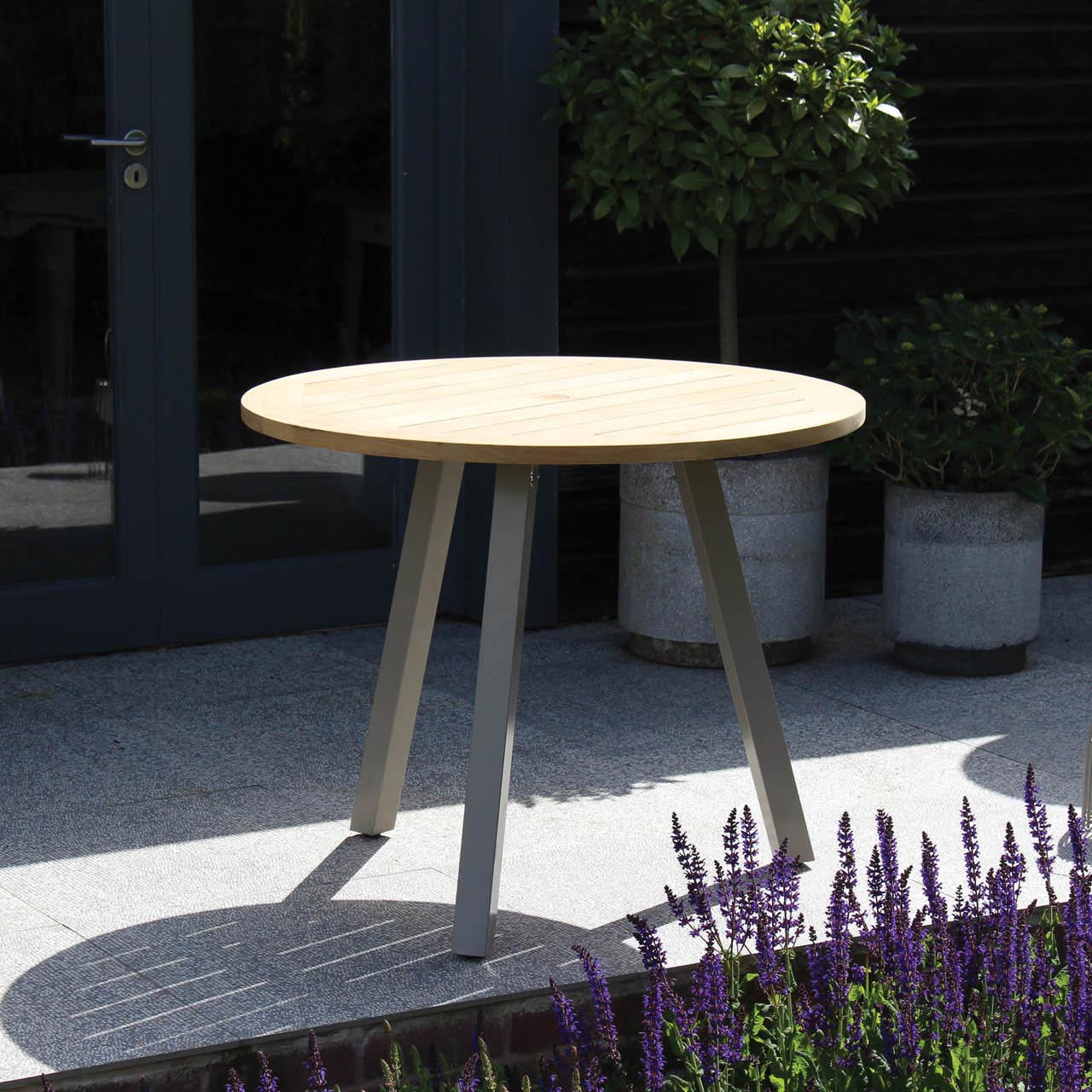 PR Home Atlantic 90cm Round Outdoor Dining Table – Kubu / Teak