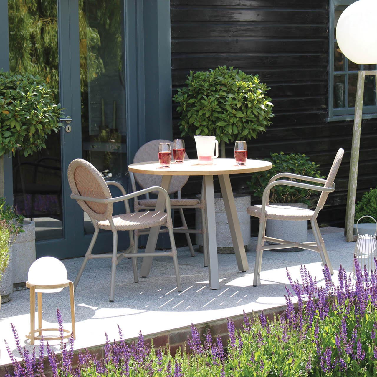 PR Home Atlantic 90cm Round Outdoor Dining Table – Kubu / Teak