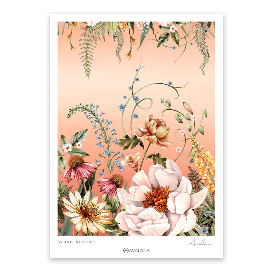 Avalana Blush Blooms Art Print - Stunning Home Decor | Beaumonde