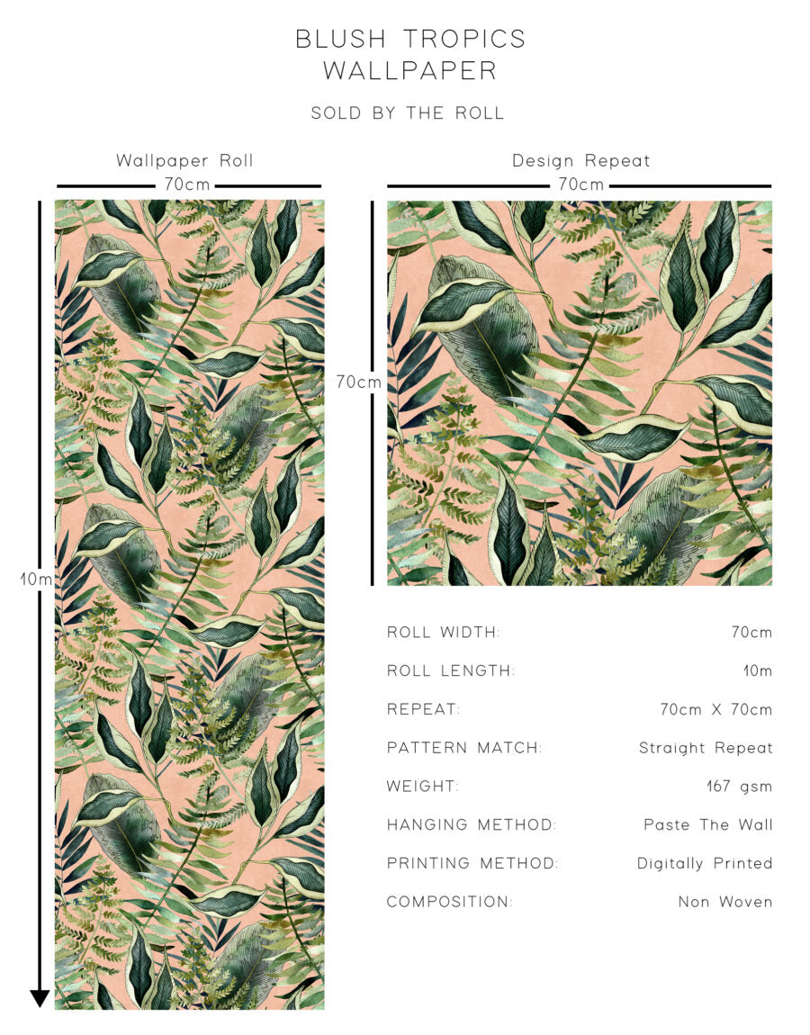 Avalana Blush Tropics Wallpaper-Beaumonde