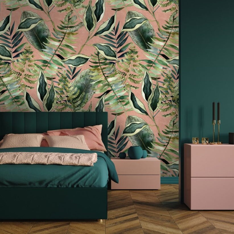 Avalana Blush Tropics Wallpaper-Beaumonde