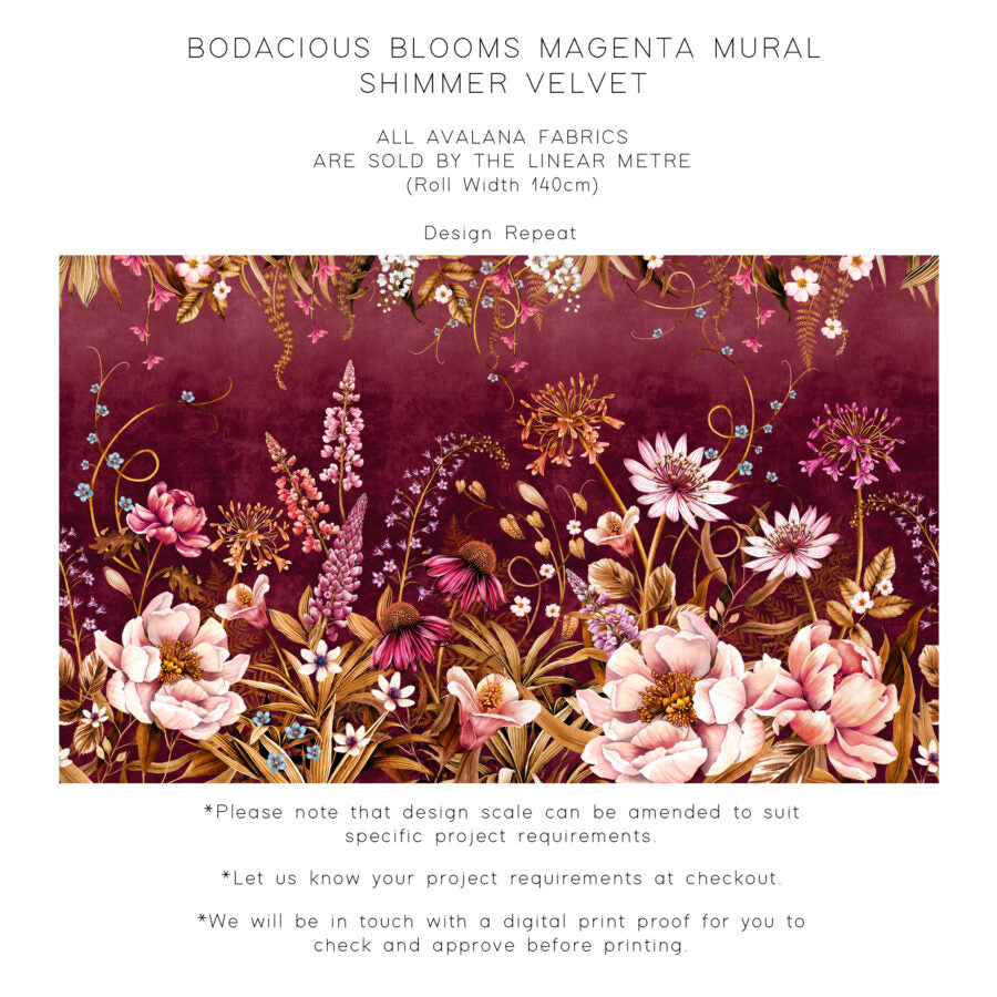 Avalana Bodacious Blooms Shimmer Velvet Fabric-Beaumonde