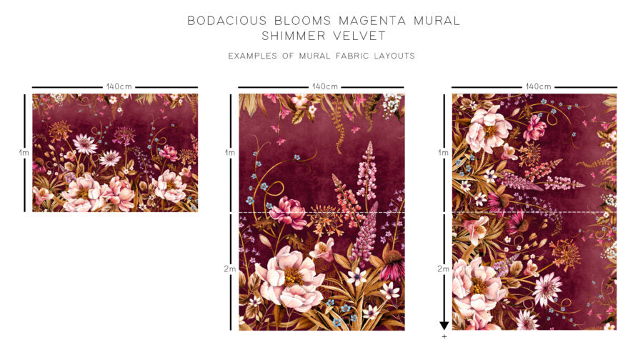 Avalana Bodacious Blooms Shimmer Velvet Fabric-Beaumonde