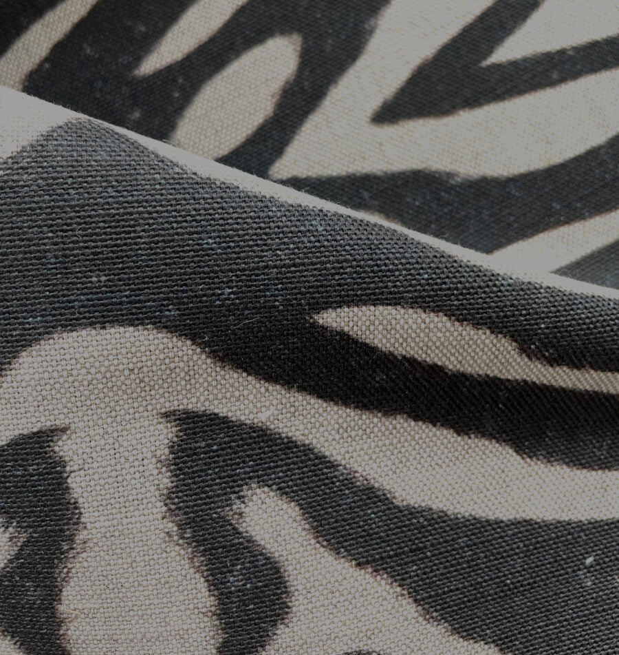 Avalana Bold Zebra Natural Linen Fabric-Beaumonde