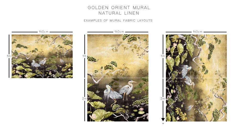 Avalana Golden Orient Natural Linen Fabric-Beaumonde