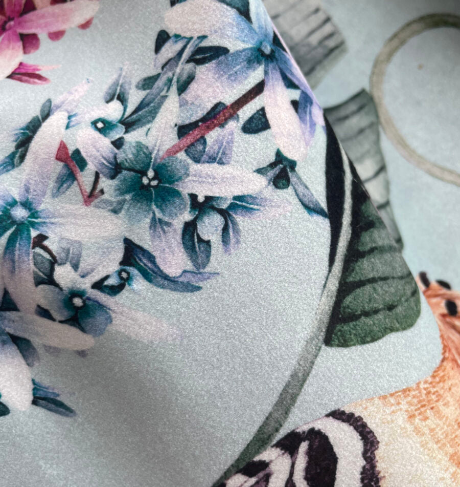 Avalana Hoopoe Garden Shimmer Velvet Fabric-Beaumonde