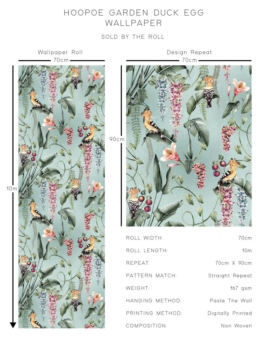 Avalana Hoopoe Garden Wallpaper-Beaumonde