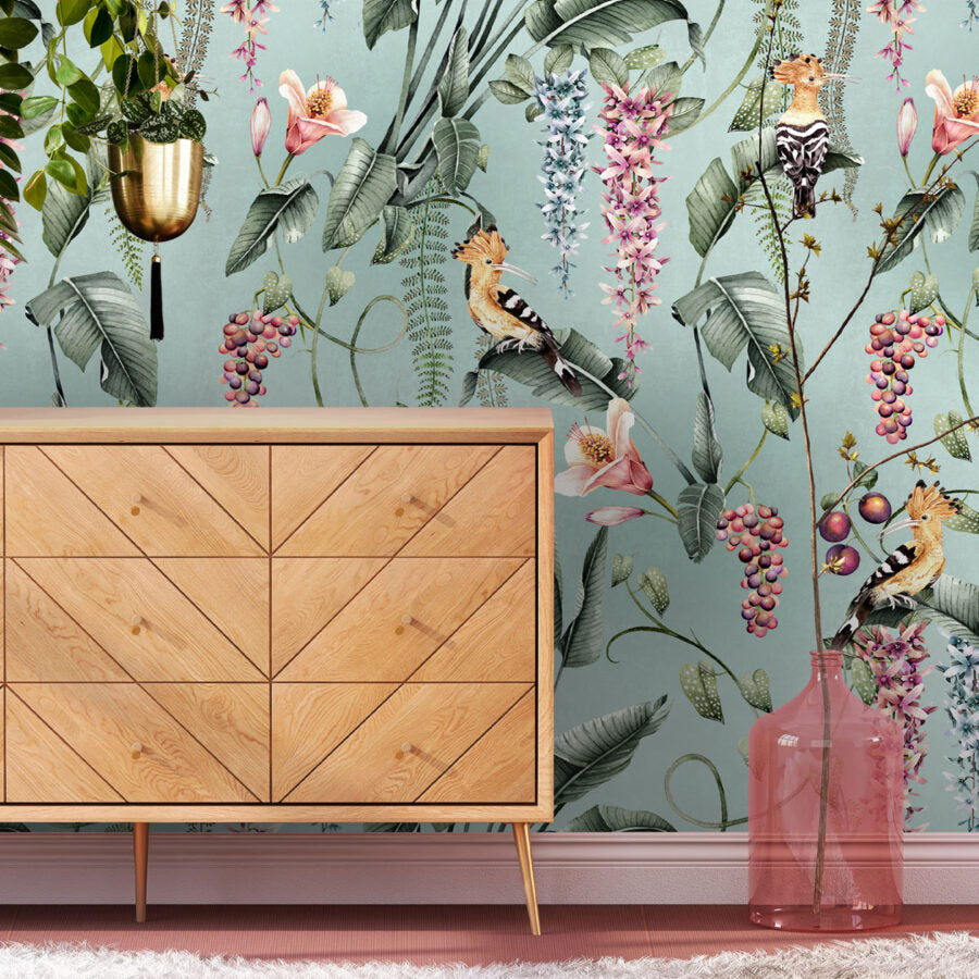 Avalana Hoopoe Garden Wallpaper-Beaumonde