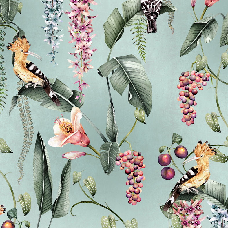 Avalana Hoopoe Garden Wallpaper-Beaumonde