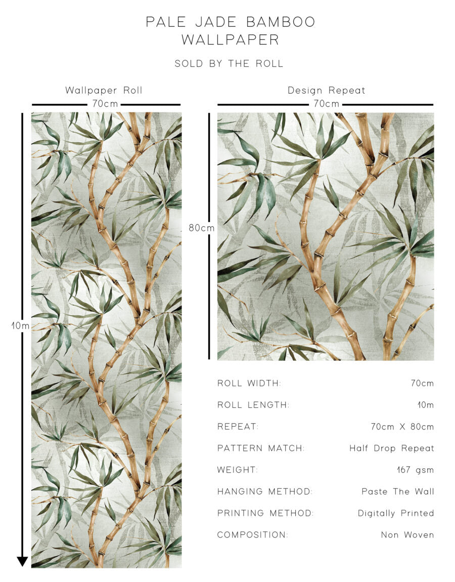 Avalana Pale Jade Bamboo Wallpaper-Beaumonde