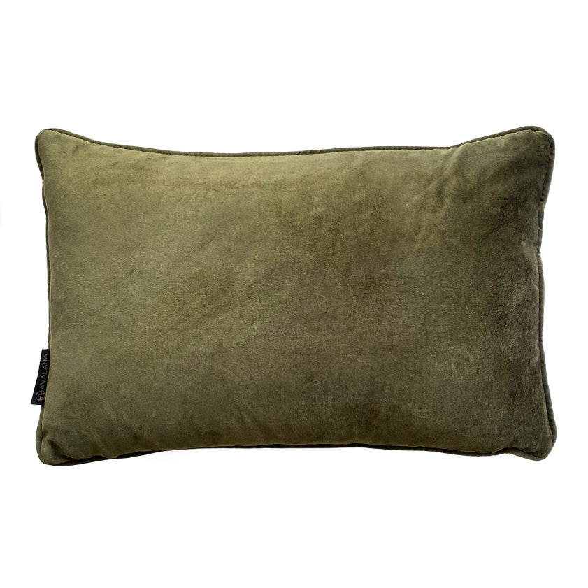 Avalana Rainforest Piped Velvet Cushion-Beaumonde