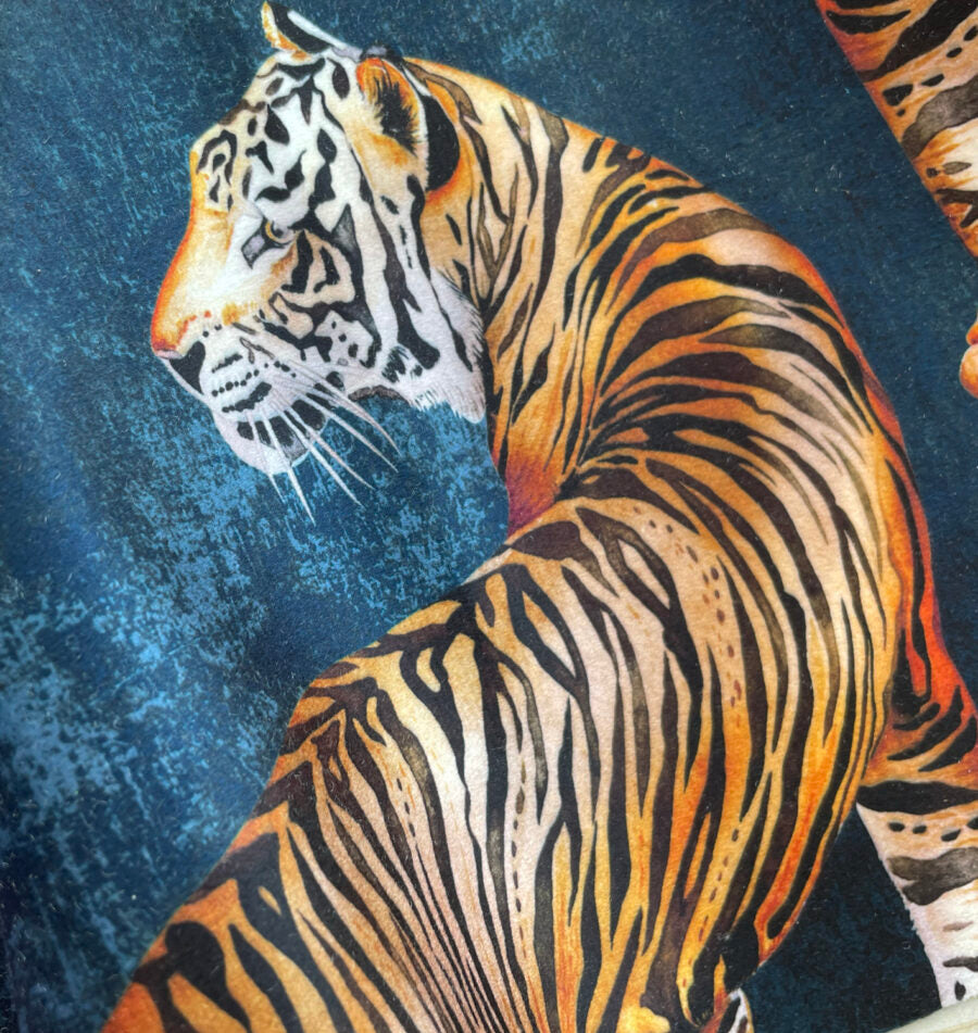 Avalana Tigress Shimmer Velvet Fabric-Beaumonde