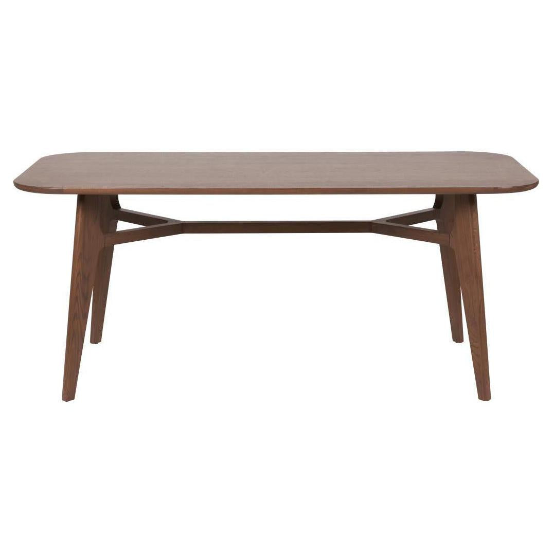 Beau&Co Alvar Dark Ash Wood Retro Dining Table