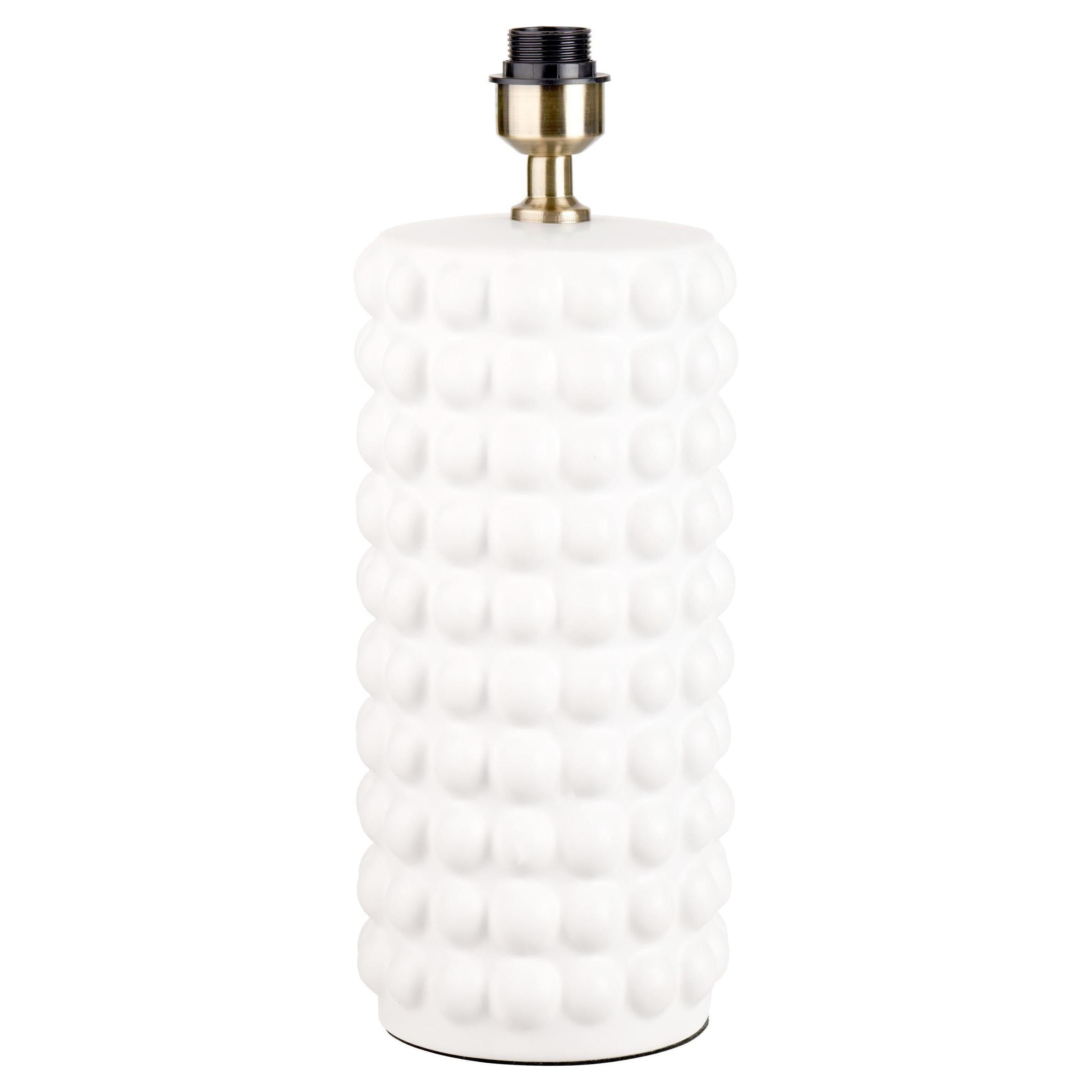 Beau&Co Bjorn White Bobbled Ceramic Tall Table Lamp Base