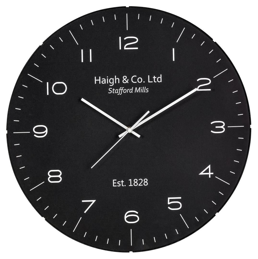Beau&Co Black and Silver Dome Glass Wall Clock