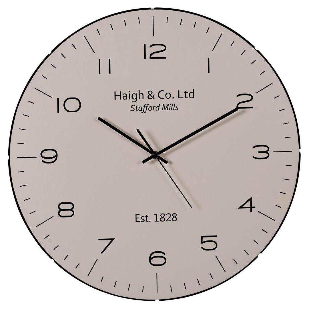 Beau&Co Cream and Black Dome Glass Wall Clock