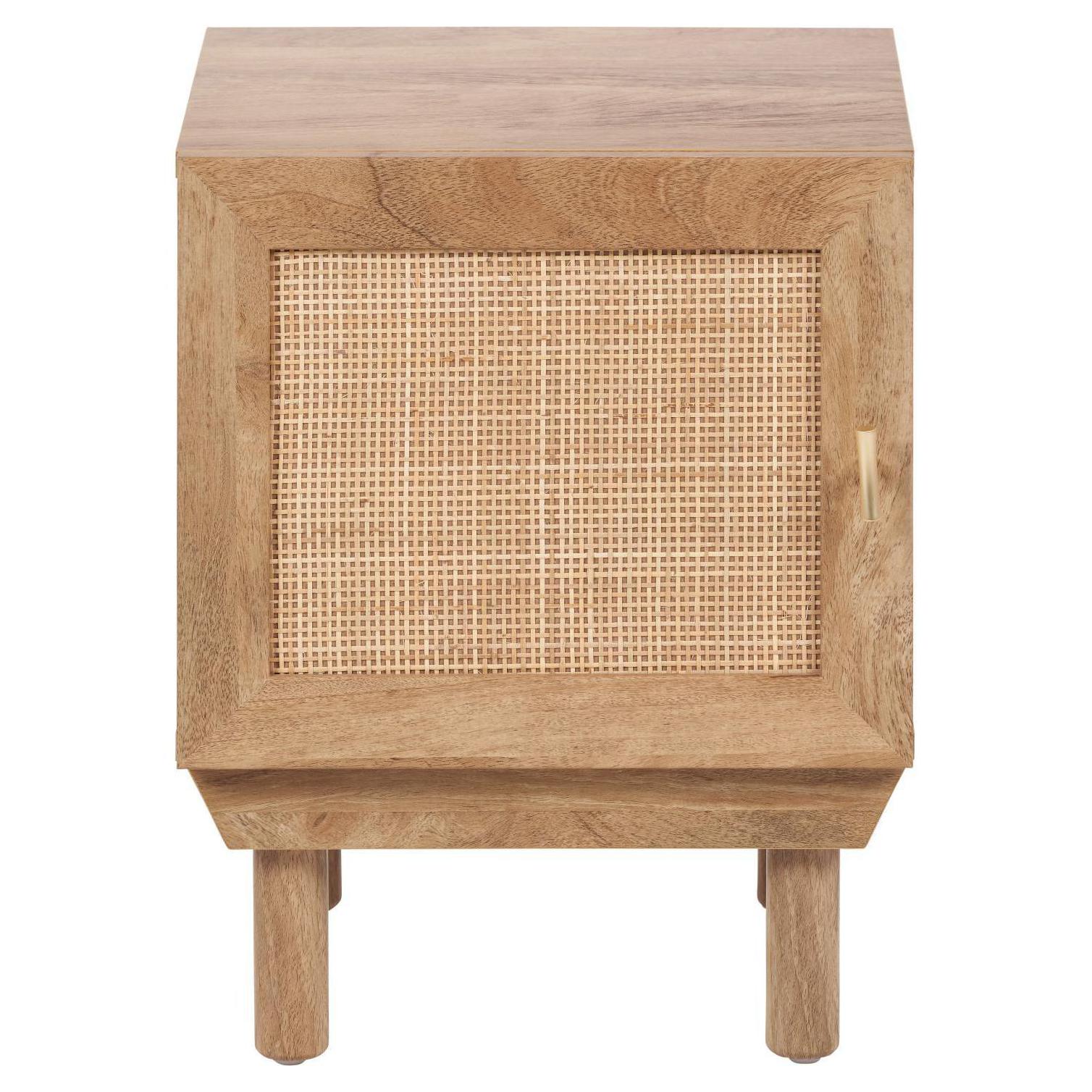 Beau&Co Emil Natural Rattan 1 Door Cupboard Unit