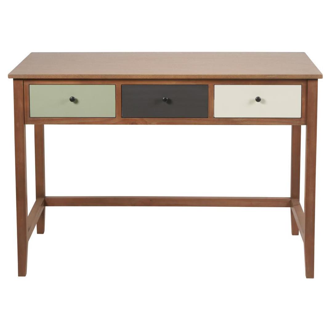 Beau&Co Falk Sage Multicoloured Pine Wood 3 Drawer Desk