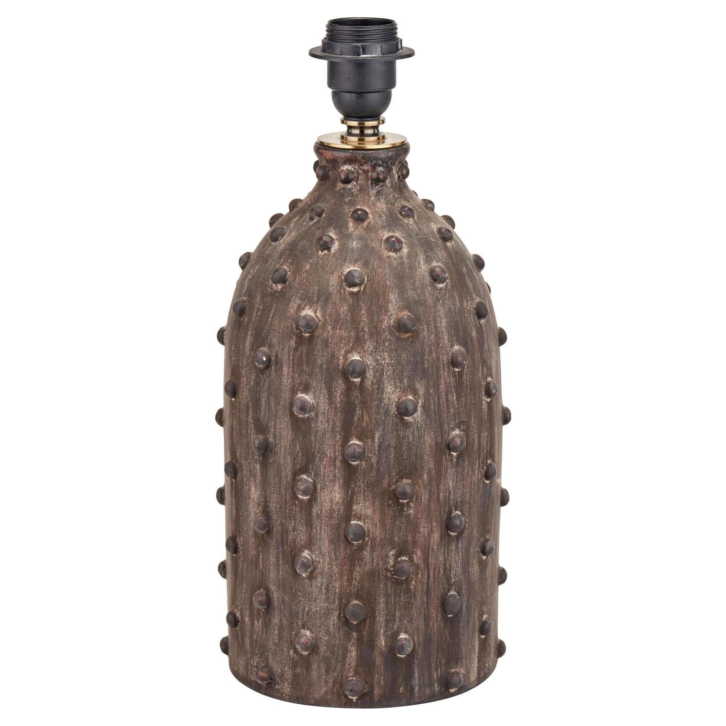 Beau&Co Freja Textured Dot Grey Stoneware Table Lamp Base