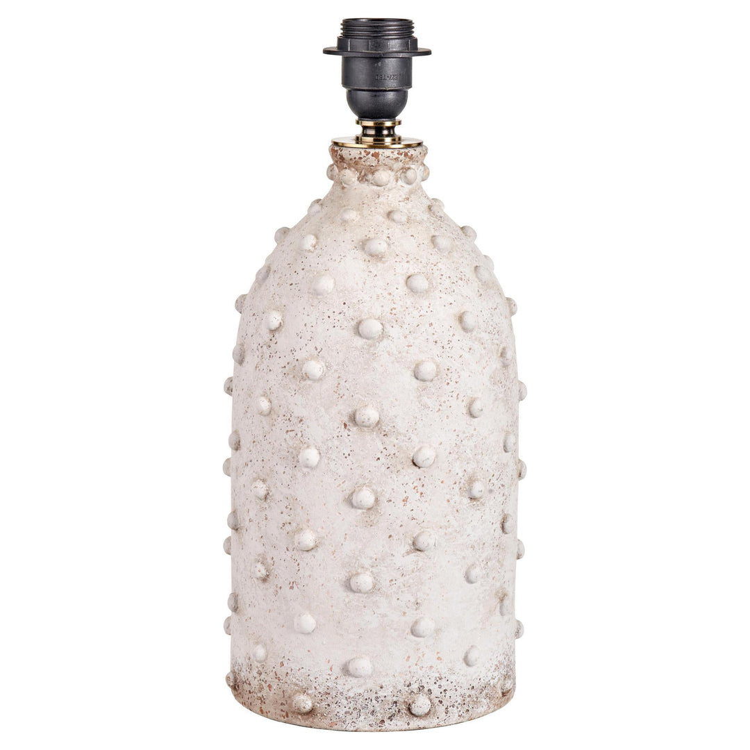 Beau&Co Freja Textured Dot Light Grey Stoneware Table Lamp Base