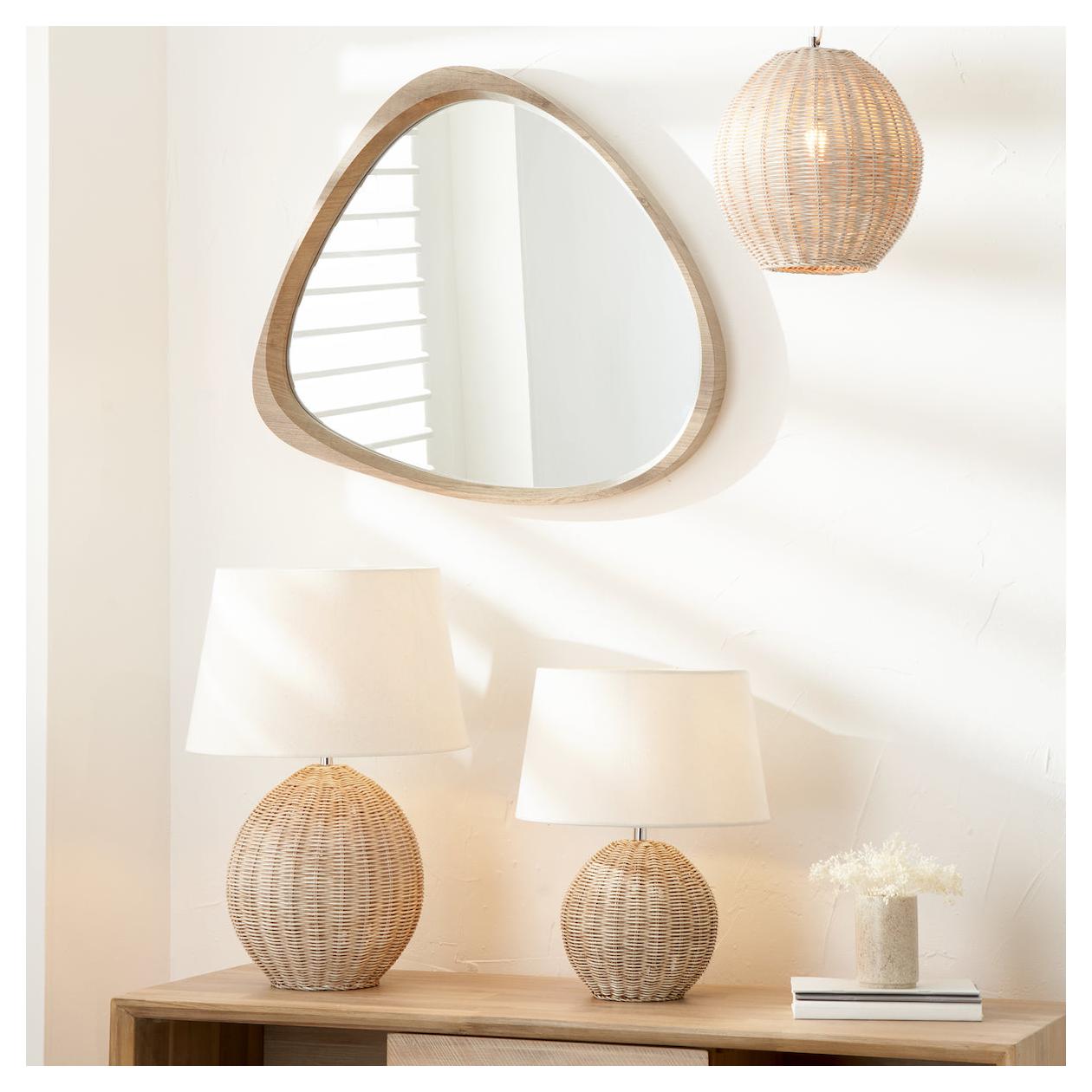 Beau&Co Jostein Large Rattan Cream Wash Table Lamp Base