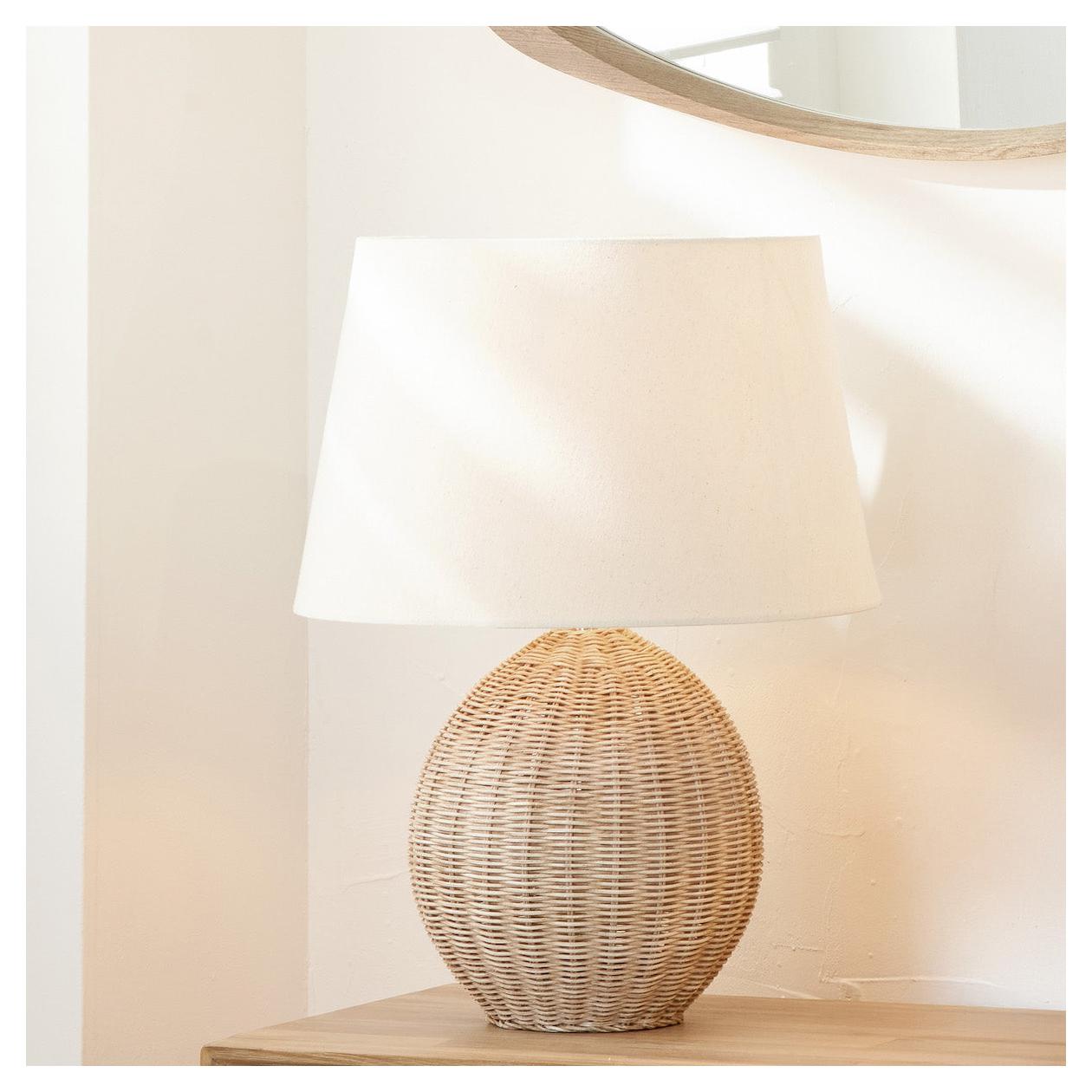 Beau&Co Jostein Large Rattan Cream Wash Table Lamp Base