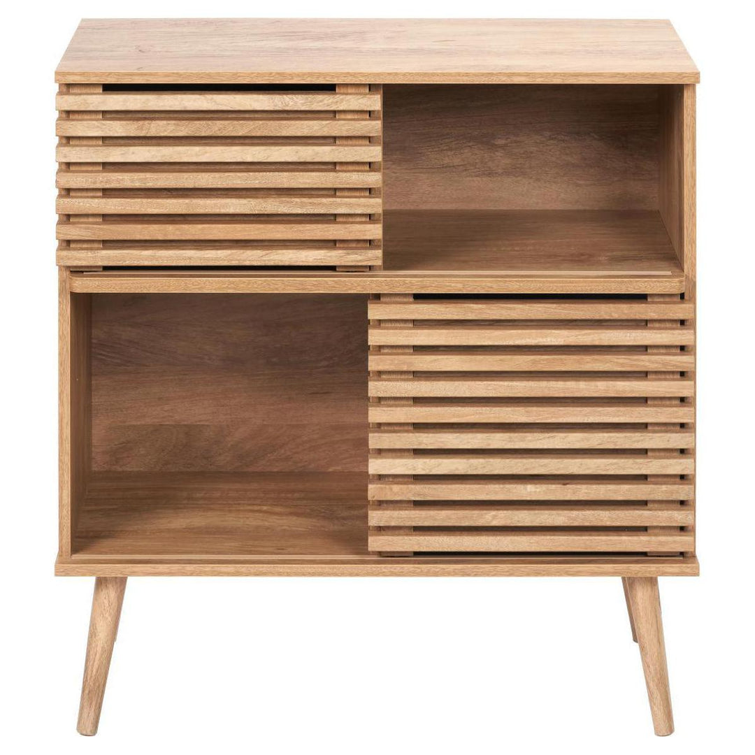 Beau&Co Knut Natural Eucalyptus Wood 2 Door 2 Shelf Unit