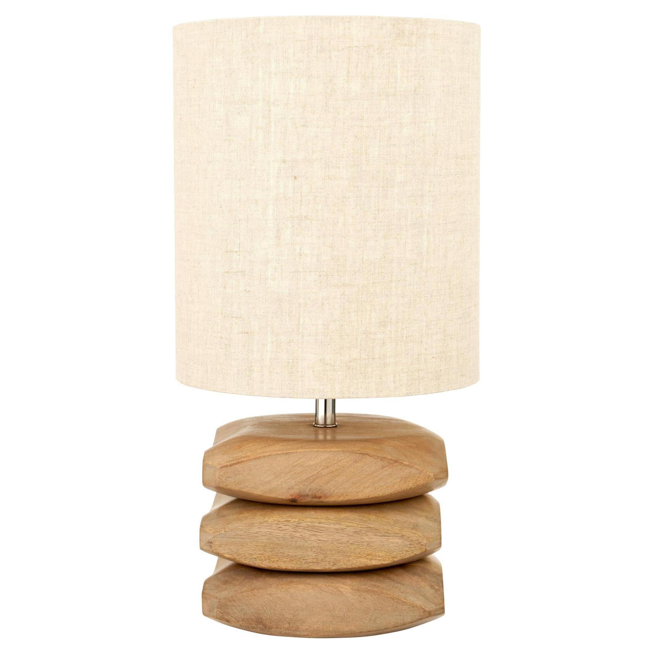 Beau&Co Lars Natural Mango Wood 3 Pebble Table Lamp