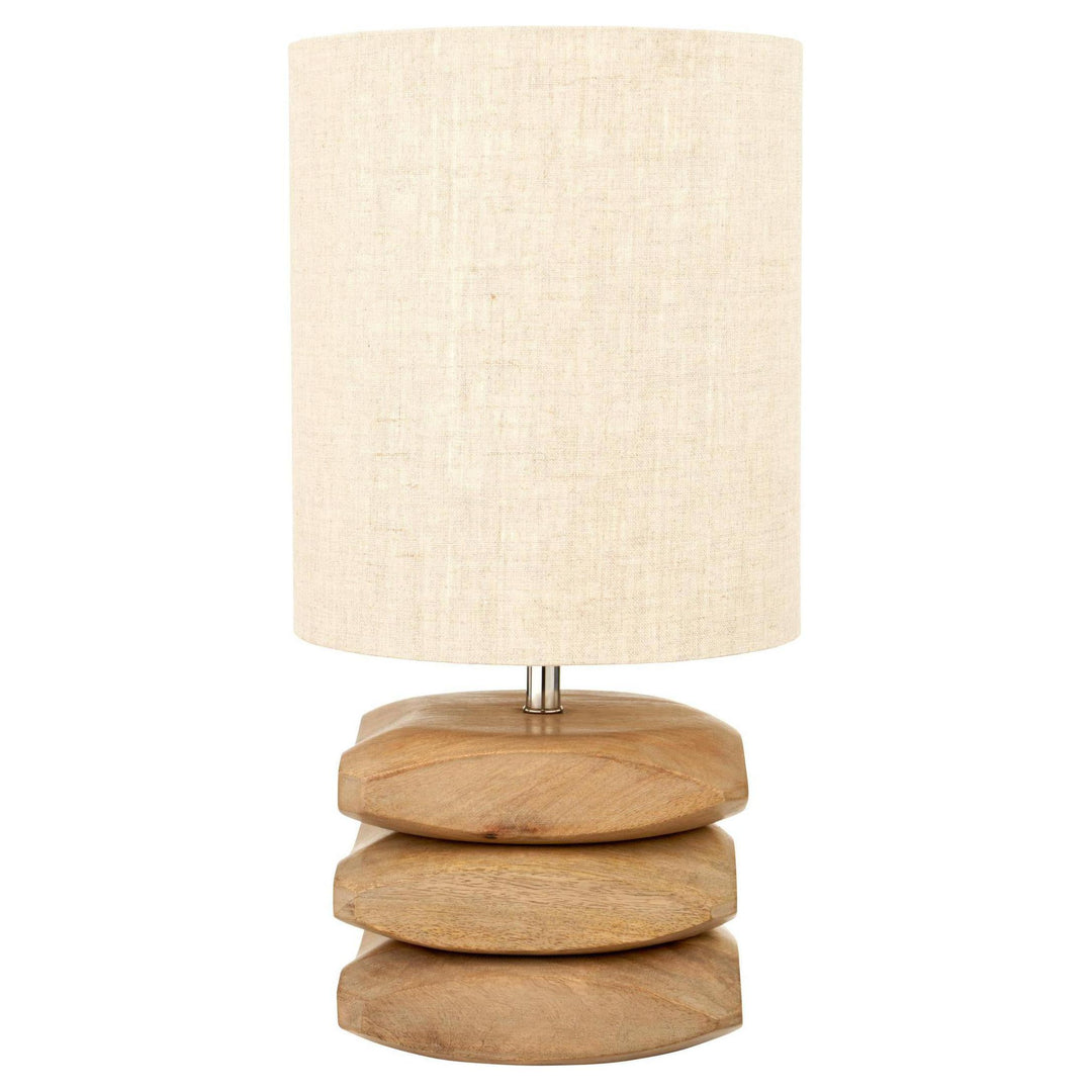 Beau&Co Lars Natural Mango Wood 3 Pebble Table Lamp